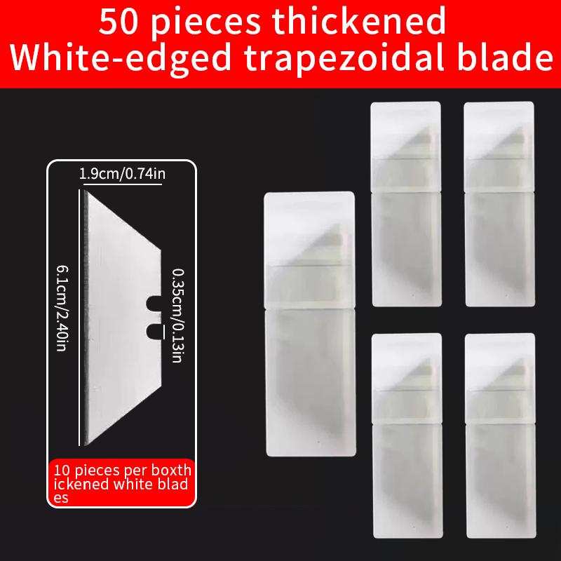 10/30/50Pcs Heavy-Duty Fast Repair Knives, Round Hook Carpet Cutter, Trapezoid Wallpaper Art Knife Blades, Renovation, Wire Stri