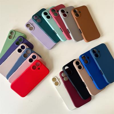 For IPhone 17 ProMax Phone Case 15pro Liquid Silicone for Apple 16E Built-in Velvet 14 Spray Paint 13