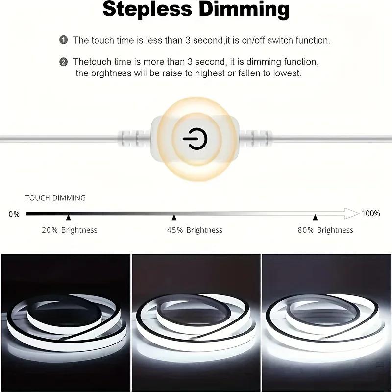 Sensor Touch Neon LED Sign Light Strip 5V USB Strip Flexible Diode Tape Indoor Lighting Room DIY TV Mirror Backlight Room Decor