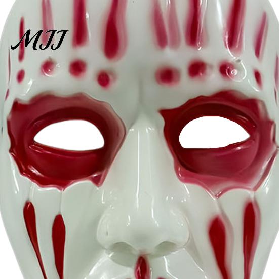Scary Halloween Mask Full Face Mask, Dripping Blood Ghost Cosplay Adjustable Horror Prop for Party, Skull with Strap Adult Costume