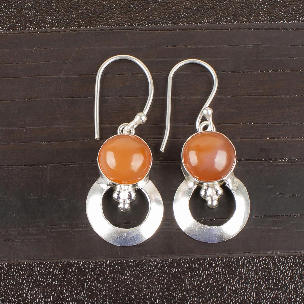 Carnelian 925 Solid Sterling Silver Earrings, Handmade Gemstone Earrings, Gifts For Friend Bohemian Earrings For Love