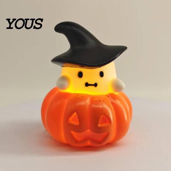 Party Decoration Light 1/3Pcs Halloween Pumpkin Ghost Night Light, Spooky LED Bedside Battery Operated Lamp, Mini Table for