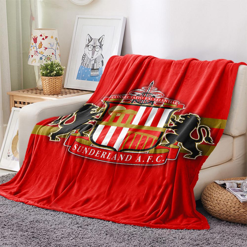 1PC Sunderland AFC Print Flannel Blanket, High quality All Seasons, Home Decor, Warmth and Comfort, Perfect for Christmas Gifts
