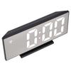 Digital Alarm Clock LED Mirror Screen USB Charging Automatic Dimming Electronic Clock for Bedroom
