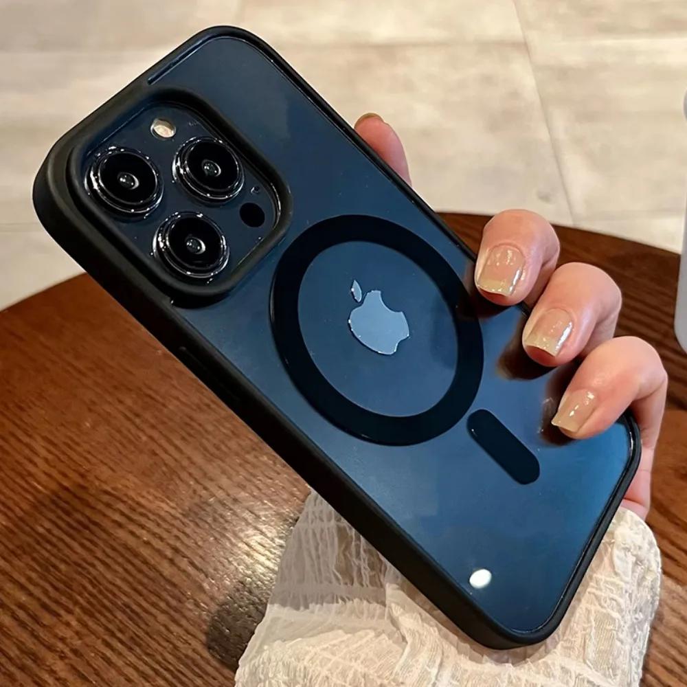 Carcasă Nouă Roz Transparentă Acrilică pentru iPhone 17 16 15 14 11 Pro Max 13 12 Mini Dură Rezistentă la Șocuri Puternică Magnetică Magsafe