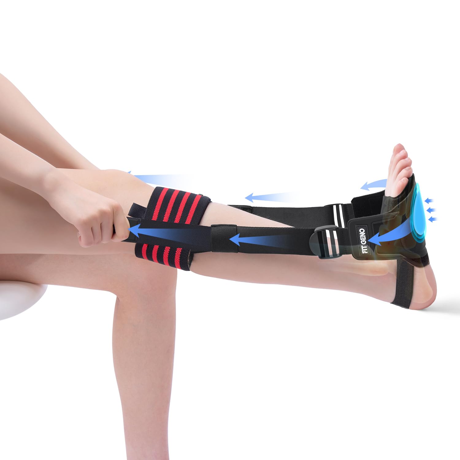 

Plantar Fasciitis Night Splint Adjustable Foot Brace with Removable Foot Wrap Relieves pain from plantar Achilles heel and contracted ankle or calf –