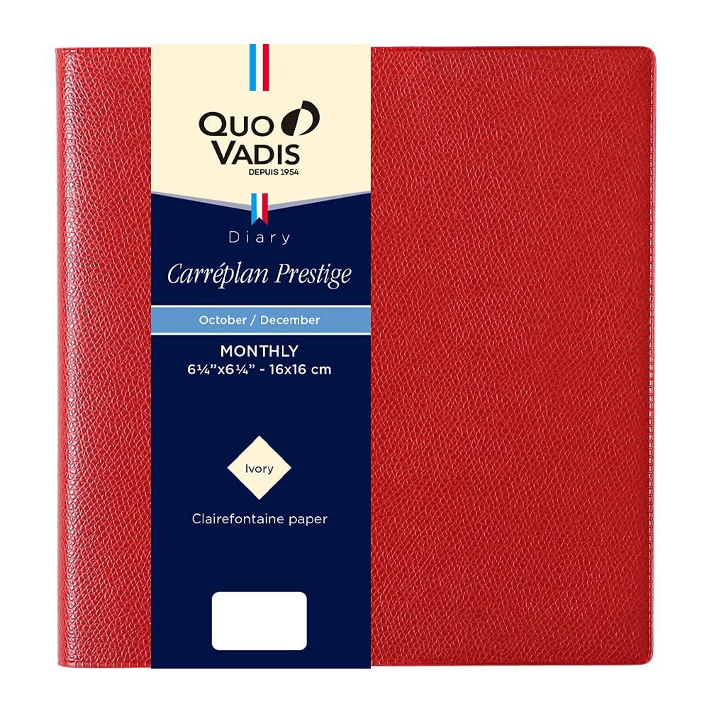 

QUOVADIS 2026 Planner Diary Cahier Plan Prestige/Unpara (Monthly Block, Starts October 2025, Square Size 16x16cm) Red qv12401rd красный