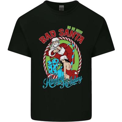 Christmas Bad Santa Claus Funny Christmas Men Cotton T-Shirt - Men's Summer Cotton Graphic Tee