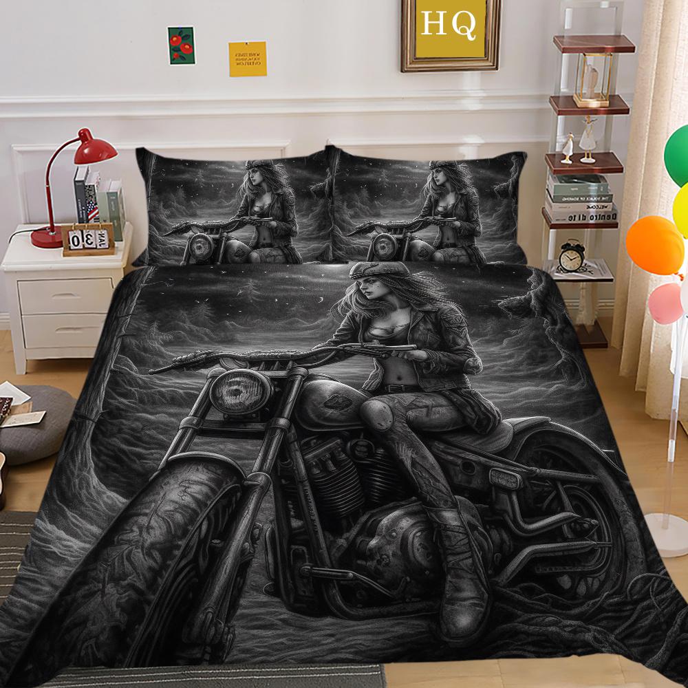 Beauty Skull bedrucktes Trösterbezug-Set, Doppelbettgröße, Mikrofaser-Tagesdecken, modische, hochwertige Heimtextilien