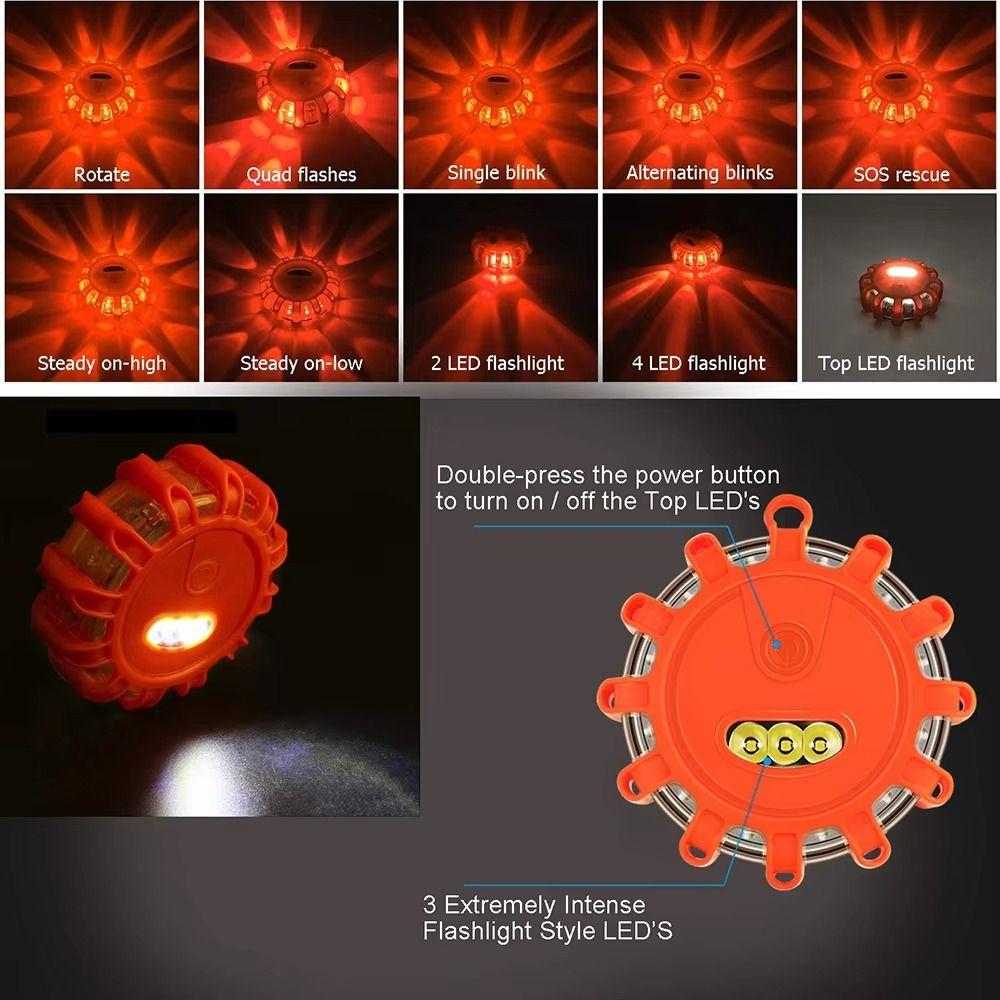 Base Magnética Luz Estroboscópica LED Magnética Modo Piscante Estroboscópico LED Luz de Advertência Sinal de Advertência Lâmpada Farol de Segurança na Beira da Estrada