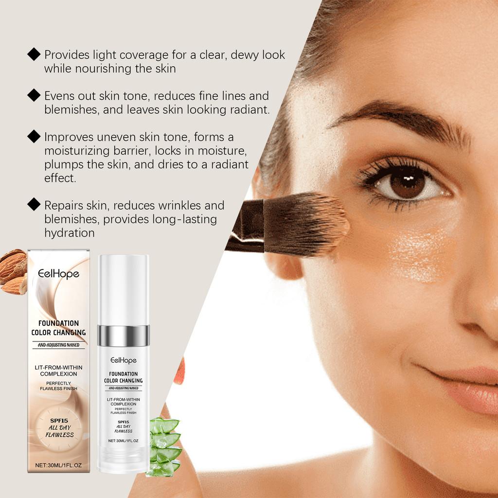 Eelhope Temperaturwechselnde Concealer Foundation Leicht Feuchtigkeitsspendend 30ml Für Alle Hauttypen
