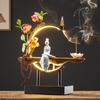 Creative New Chinese-style LED Light Ring Reverse-flow Scented Item, Living Room Entrance Decoration,Zen-themed Handicraft Item