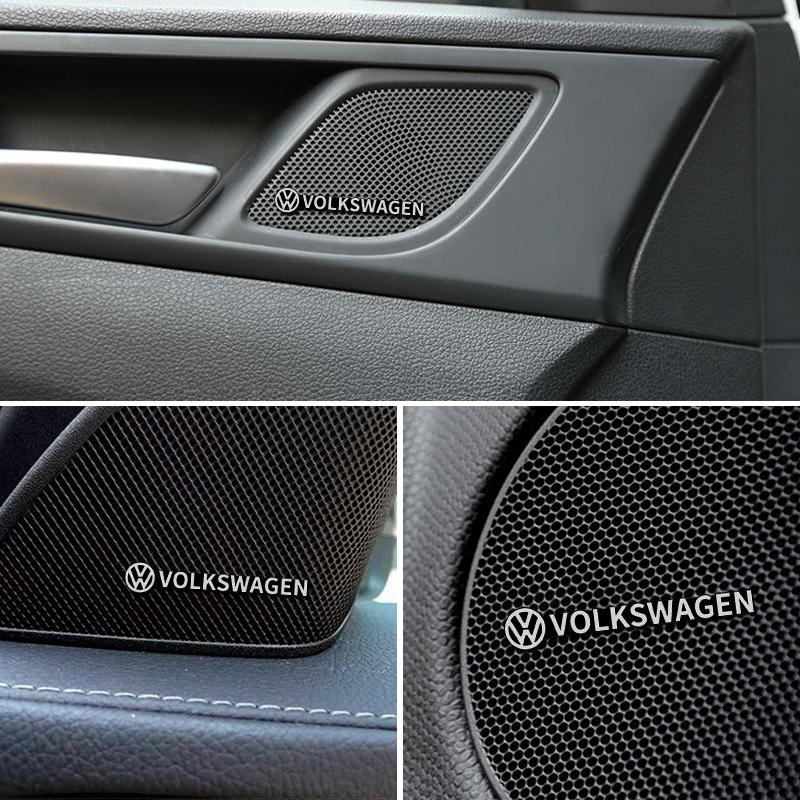 

2025 Hot 3D aluminum speaker badge emblem speaker stereo Sticker for VW Volkswagen Golf Polo Passat Touran Accessories