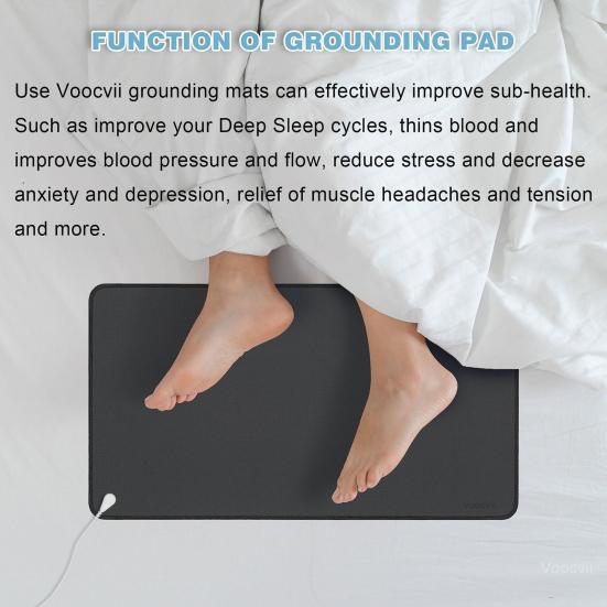 Earthing Grounding Yoga Mat Universal Anti-Slip Conductive Faux Leather Anti-static Stress Relief Foot Therapy Sleep Aid Earthing Mat