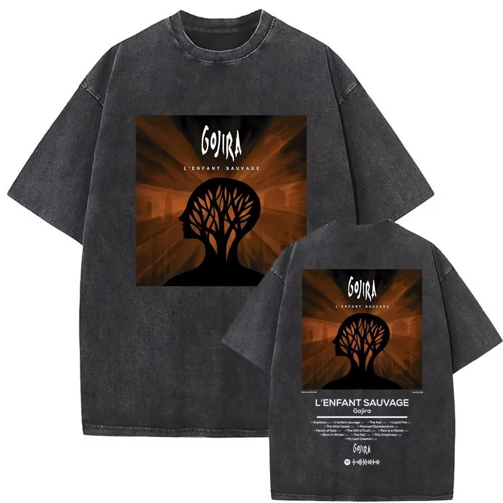 Prané Vintage Kovové Rocková Kapela Gojira Tričko Z Marsu Na Sirius Trička Pánské Dámské Gotické Punkové Oversized Trička Streetwear