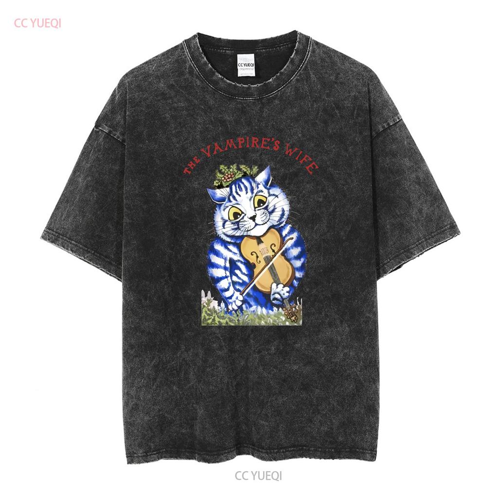 Brand New The Vampires Wife Violin Cat T Shirt XS Long or Short Sleeves Vintage Washed Stylish Top For Everyday Wear