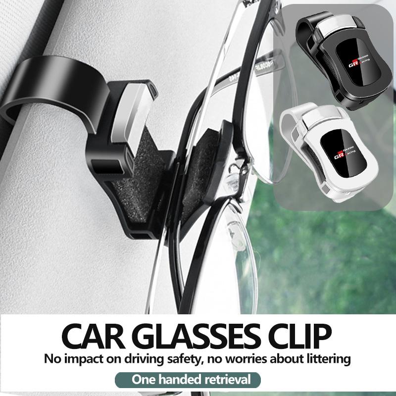 WSR4 For Toyota Car Sun Visor Glasses box Sunglasses Clip Card Ticket Holder Fastener Pen Case Supra Aygo Prado RAV4 Hilux Yaris