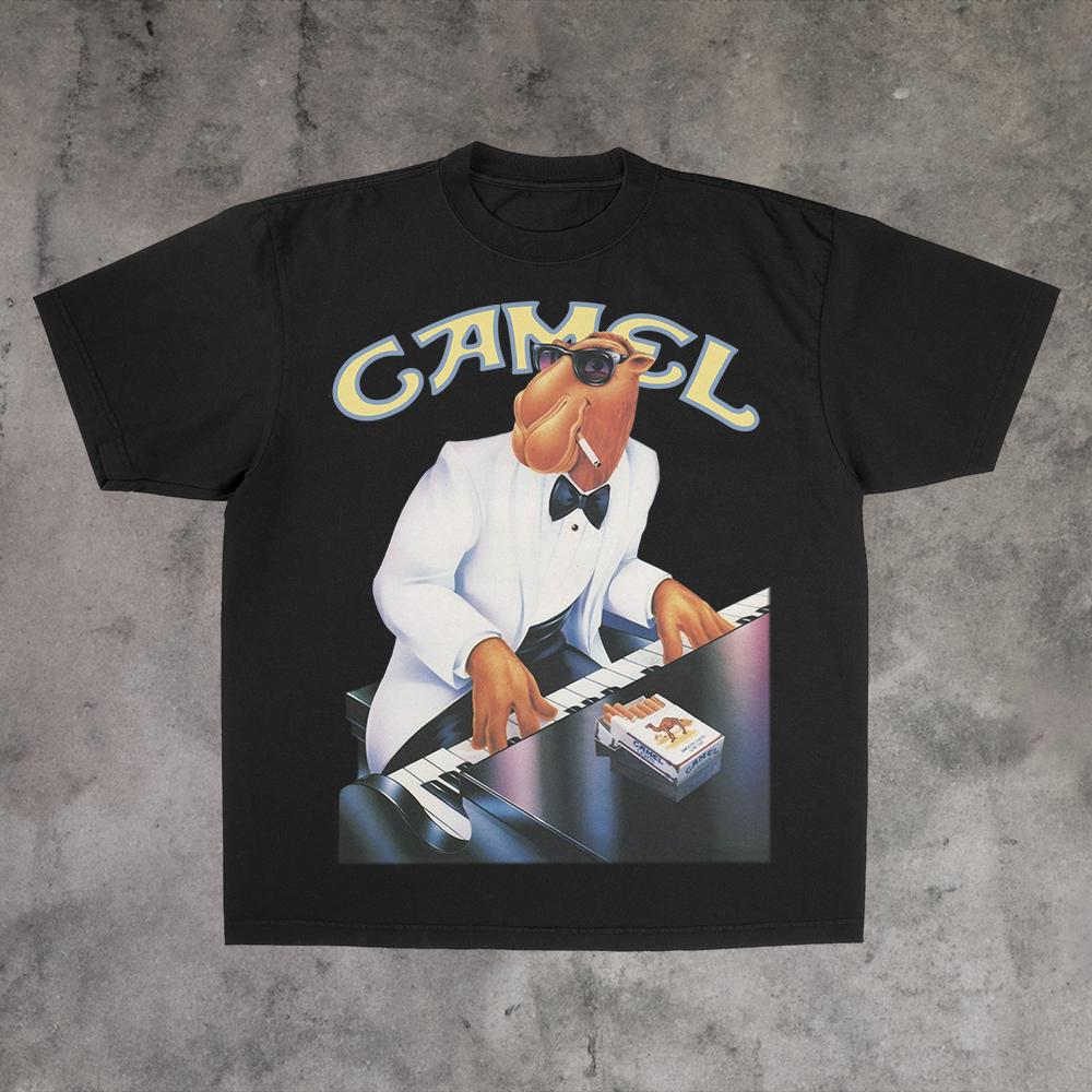 Vintage Streetwear Camel Mirage Classic T-Shirt, Cotton Graphic Tee for Men and Women, Summer Streetwear
