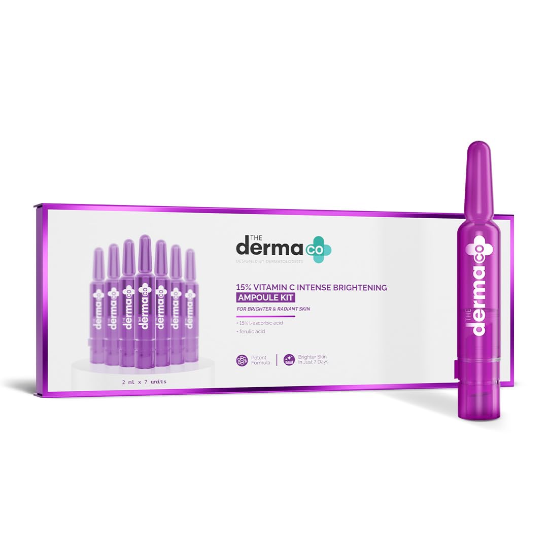 Набор сывороток The Derma Co 15% Интенсивное осветление для сияния кожи, ампулы Fresh Mix, решение для тусклой кожи, 14 мл