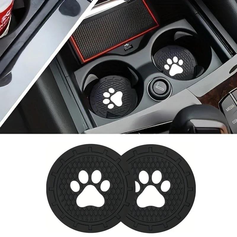 2Pcs/set Paw Silicone Car Coasters Universal Fit Anti-Slip Cup Holder Protection Durable Easy to Clean Car Interior Accessories Cup Holders 5