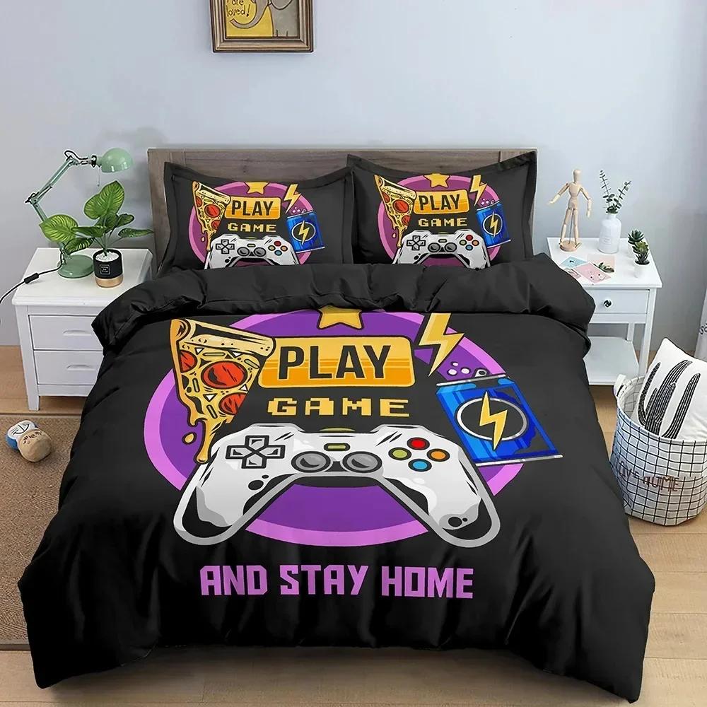 3D Gedrucktes Spiel Gamepad Bettwäscheset Jungen Mädchen Einzelgröße Queen-Size Bettbezug Kissenbezug Bett Kinder Erwachsene Mode Heimtextil