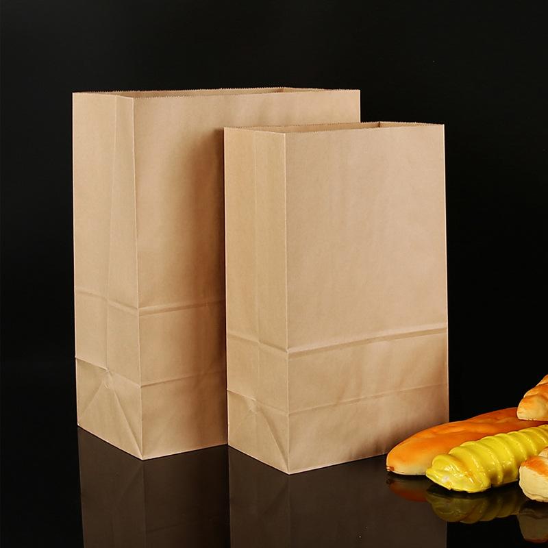 

100pcs Brown Kraft Paper Standing Paper Bread Snack Bag Holiday Gift Bag Food Packaging Bags Can Be Wholesale 18x9x5cm