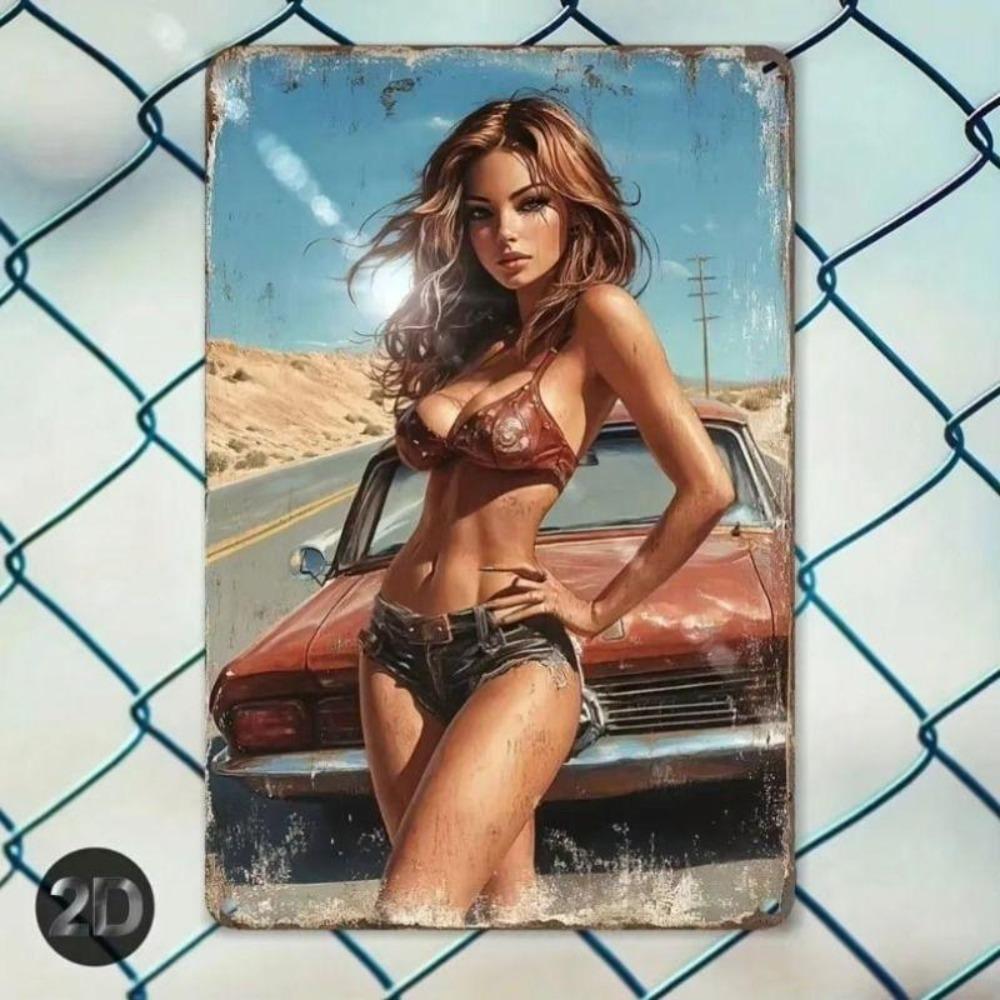 Retro Metal Tin Sign Art, Vintage Wall Decor for Living Room Garage 20x30cm