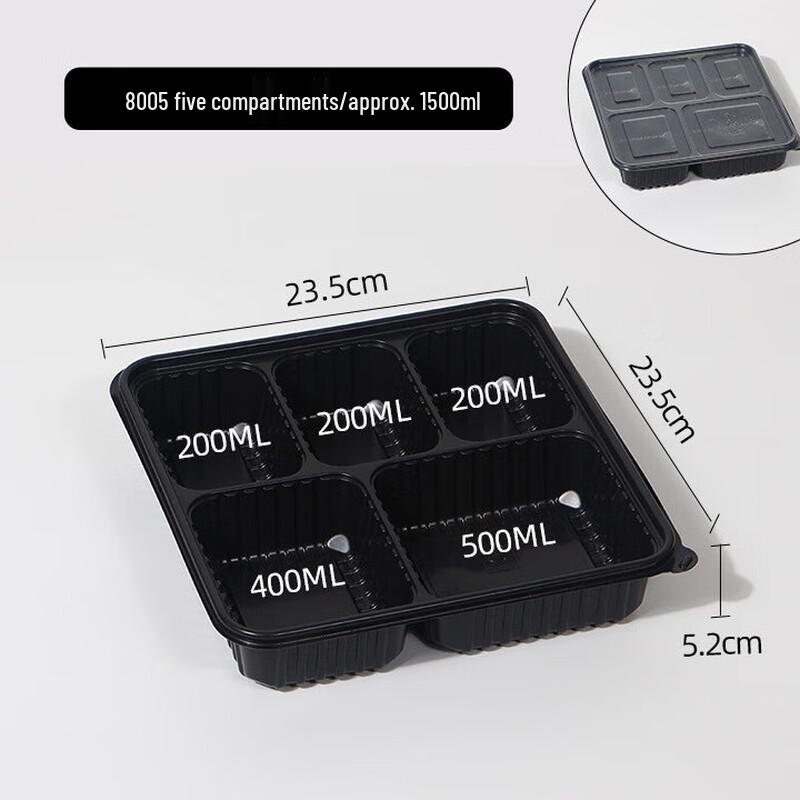 Chahua 5-Compartment Disposable Food Containers