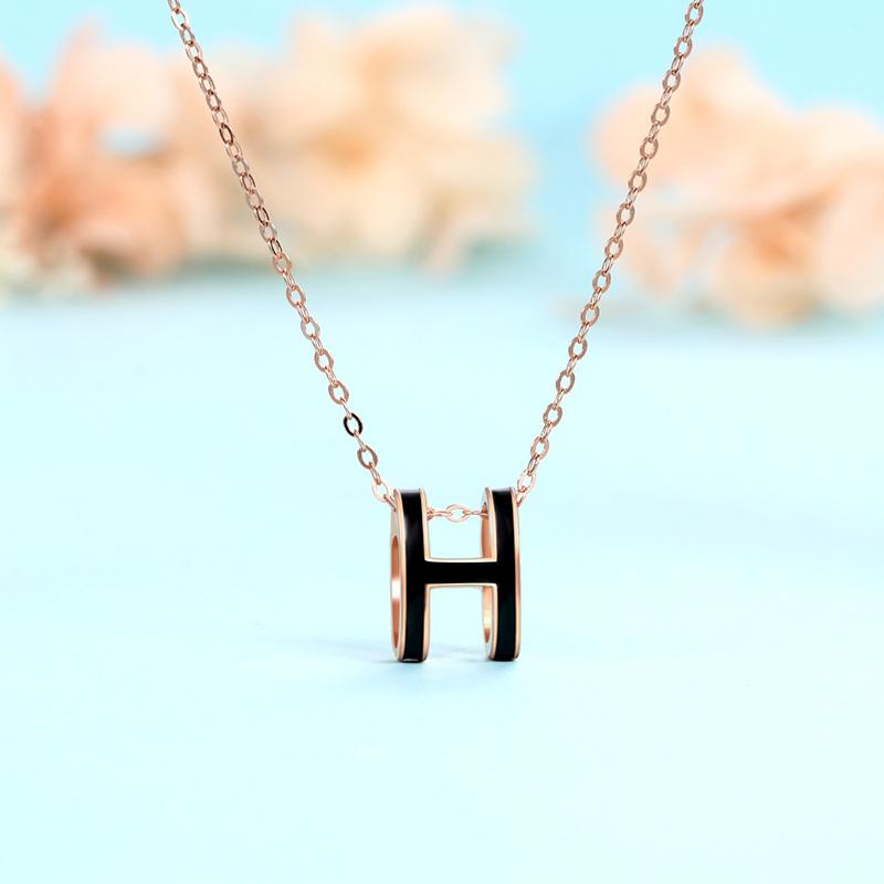 H Letter Necklace Fashion Niche Design Sense Jewelry Neck Chain Sweater Chain Premium Durable Quality Useful Practical