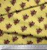 Soimoi Green Poly Crepe Fabric Geometric & Rose Floral Printed Fabric 1 Yard 42 Inch
