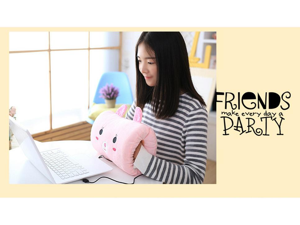 Cartoon USB Heated Plush Hand Warmer Pillow - Removable, Washable, No Water Required