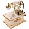 Retro Telephone Music Box Vintage Dial Desk Ornament Handmade ABS Material Soothing Melody Decor for Desktop Shelf Hall Entrance