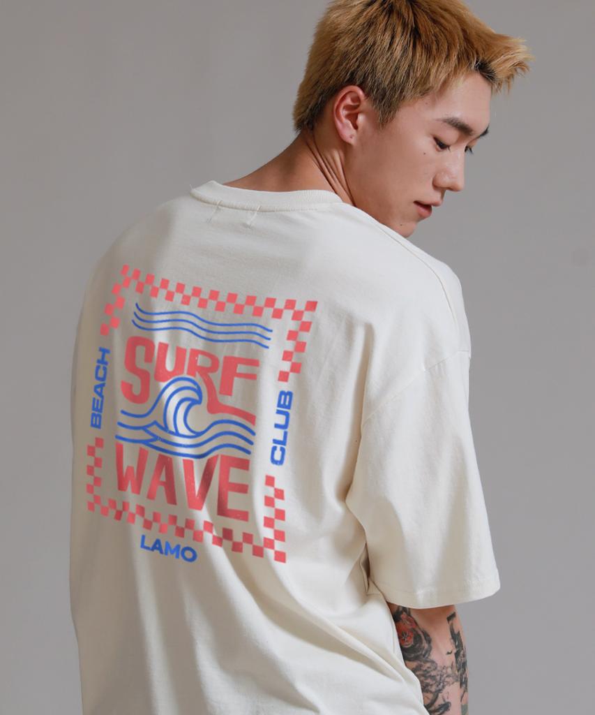 LIKE THE MOST Surfing Ramo Oversized Short Sleeve T-Shirt_Cream