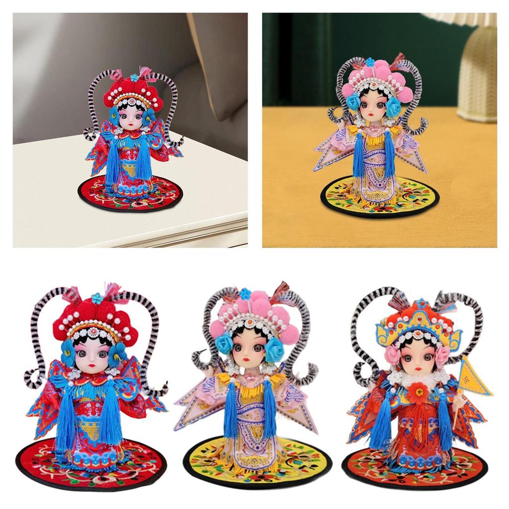 13cm Peking Opera Character MU Guiying Doll Chinese Statue Decorative Tabletop Ornament for Indoor Space Decor Multipurpose