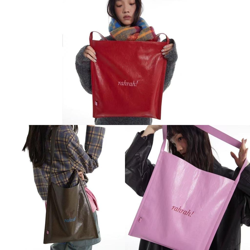 Solid Color Tote Bag With Embroidered Letters For Daily Use