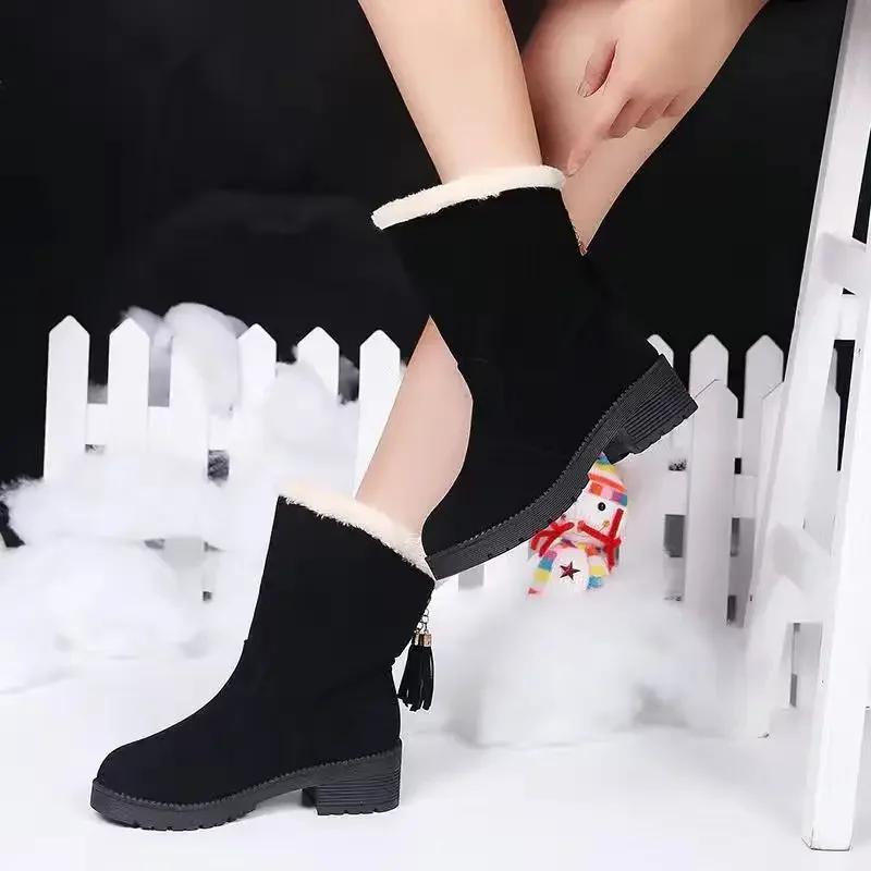 

Плюс Теплые Зимние 2025 Женские Ботильоны Снегоходы На Слипоне Весенние С Подкладкой Осенние Элегантные и Модные Ботильоны Обувь для Женщин Предлагают Пу 43