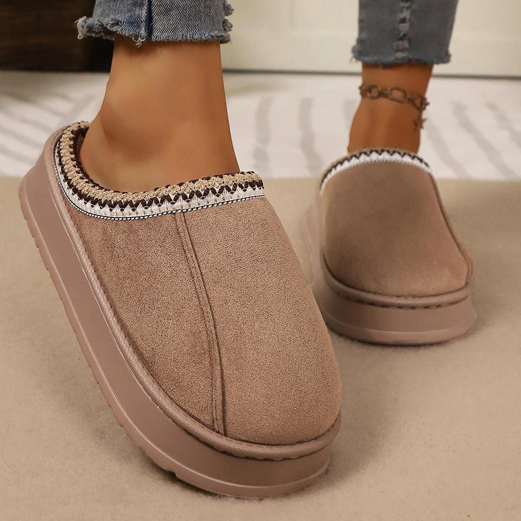 Cotton Slippers for Couples Indoor, Home Plush Winter Home Anti Slip Women's Warm Men's Slippers Autumn and Winter