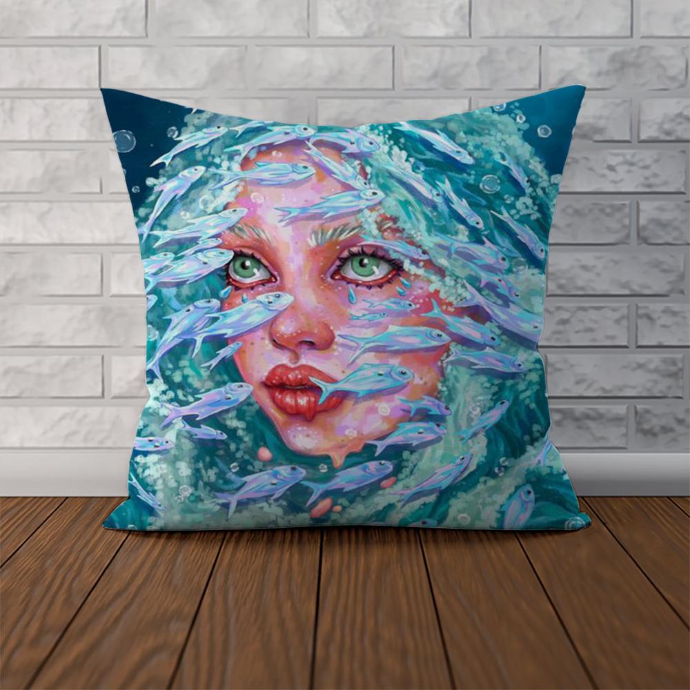 Eunpyon Art Pillow Case For Car Sofa Decorative Home Doublesided Print Plush Square Throw Pillow Cushion Cover