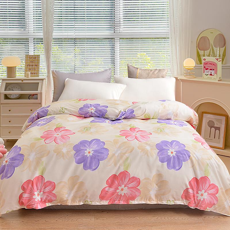 Luxury Floral Patterns Comforter Cover 1Pc Quilt Cover Skin-friendly Breathable Soft Duvet Cover with Zipper Queen Size Bedding