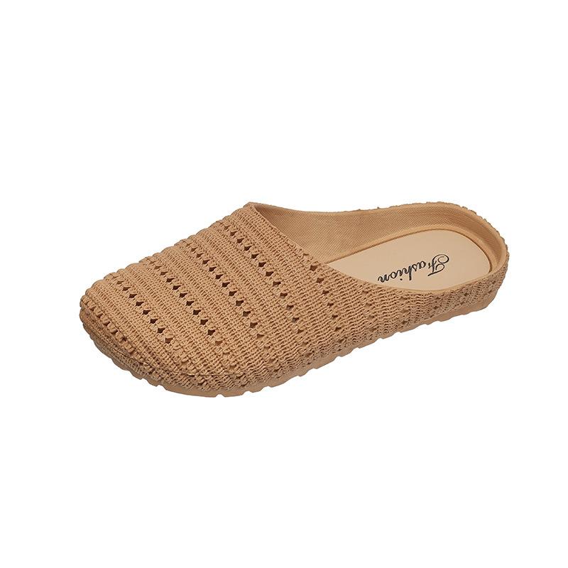2026 Summer New Women's Closed Toe Slippers, Home Indoor Non-Slip Breathable Lazy Outdoor Lightweight Flat Sandals