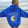 Womens Oversized Hooded Sweatshirt With Floral Print Loose Fit Long Sleeve Cotton Blend Casual Streetwear 2025