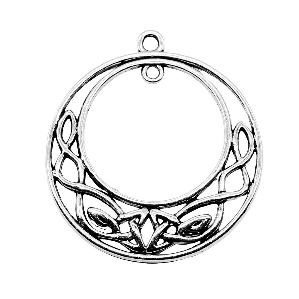 Irregular Oval Frame Connectors Moon Hammered Texture Links For Earring Making
