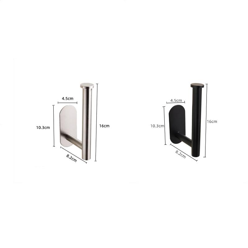 Suport hârtie igienică fără găurire SUS304 Dispenser autoadeziv de perete din oțel inoxidabil pentru prosoape pentru baie, bucătărie