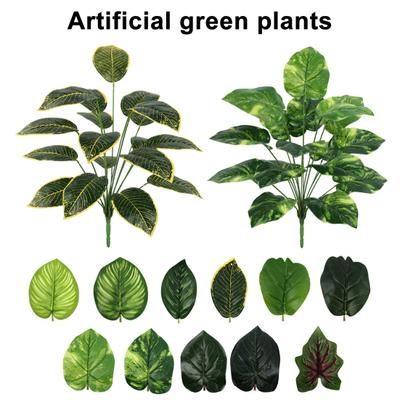 Sztuczne Zielone Rośliny 18 Gałązek Odporne na UV Realistyczne Sztuczne Zielenie Monstera
