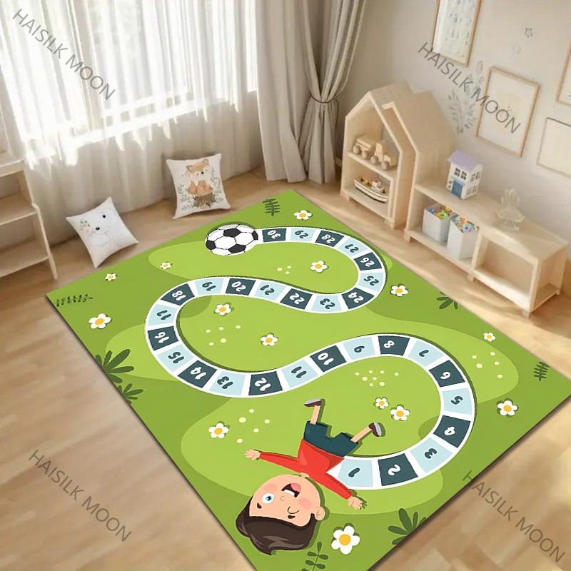 1PC Children's Number Snake Game Cartoon Carpet for Living Room Bedroom Bedside Floor Mat Kids Playing Mat Area Rug
