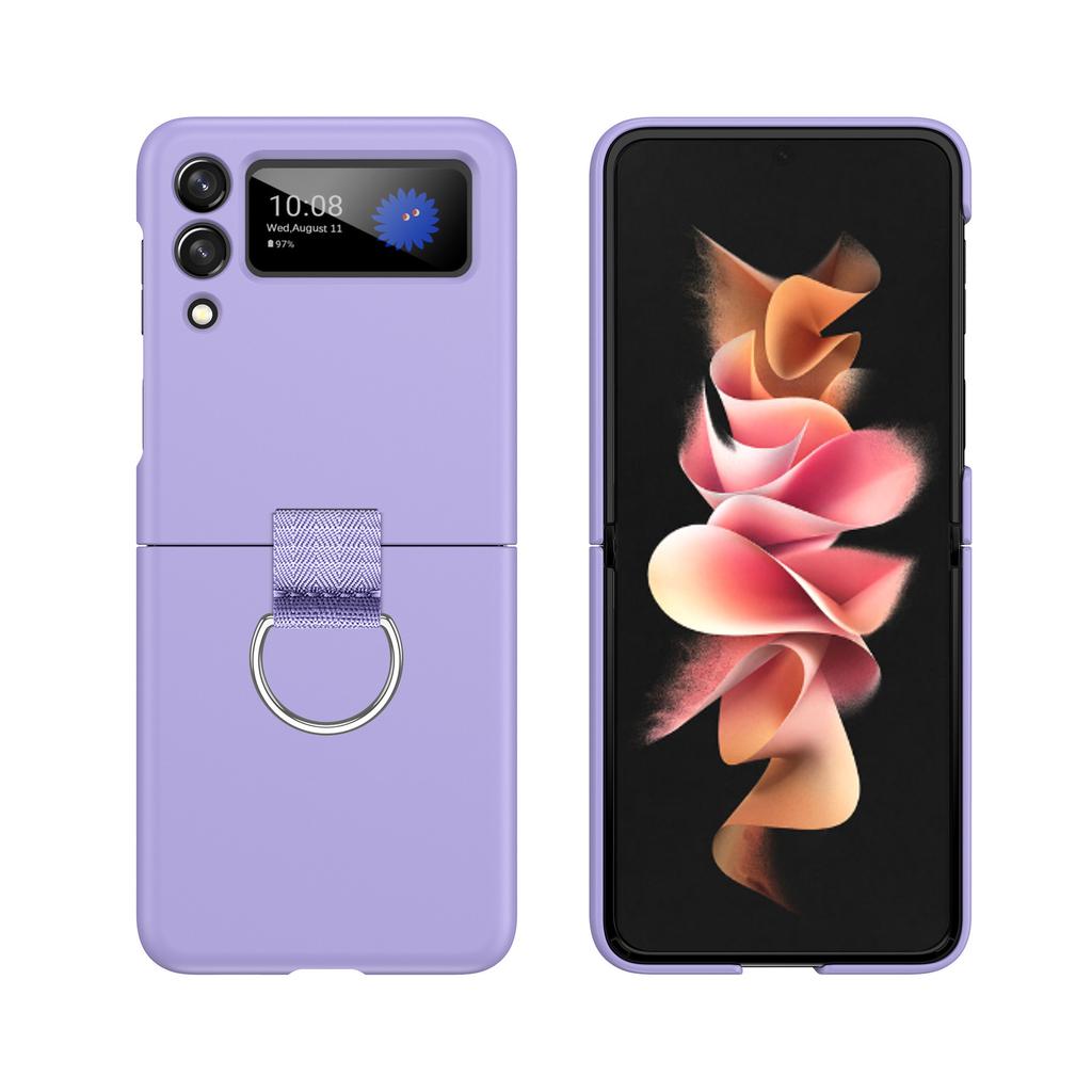 Applicable to Samsung zFlip7 ultra-thin mobile phone case folding screen matte ribbon pull rope ring Z flip4 protective case