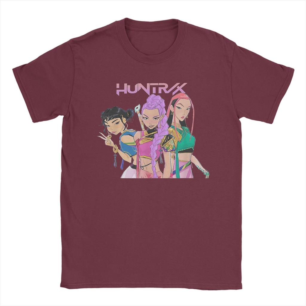 Men's T-Shirt Rumi Mira Zoey HUNTRIX Kpop Demon Hunters Cool Pure Cotton Tees Short Sleeve T Shirt O Neck Clothes Plus Size