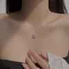 Love Pink Diamond Necklace Jewelry Women's Light Luxury Sweet Temperament Girl Surrounding Heart Zircon Stainless Steel Clavicle Chain