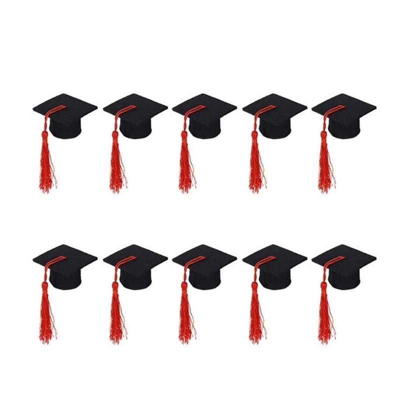 Pack of 10 Felt Bottle Hat Wine Bottle Hat Cover Felt Texture Perfect for Graduation Birthdays and Holiday Parties