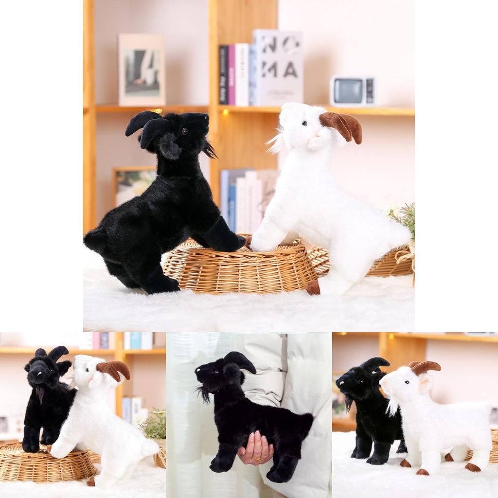 Cute Cartoon Black And White Goat Plush Toy Doll For Girls